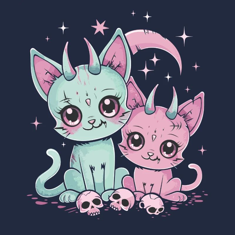 Kawaii Cat Pastel Goth Devilish