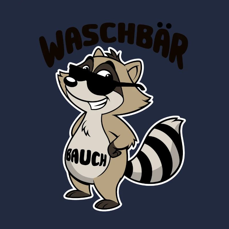 Waschbär Bauch - Waschbrett Bauch Cartoon