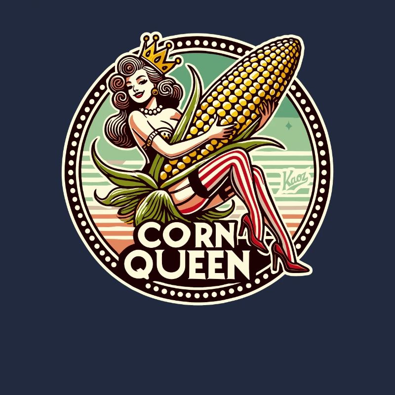 The corn queen with a large corn cob