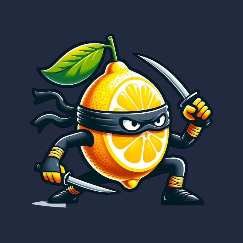 Zitrone Ninja Mit Samurai-Schwert