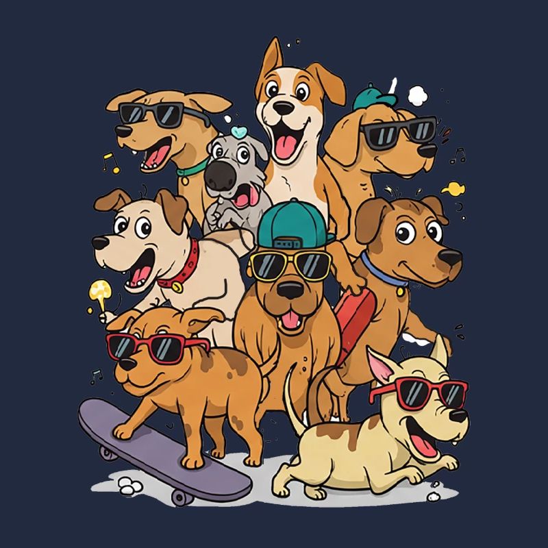 Chiens heureux