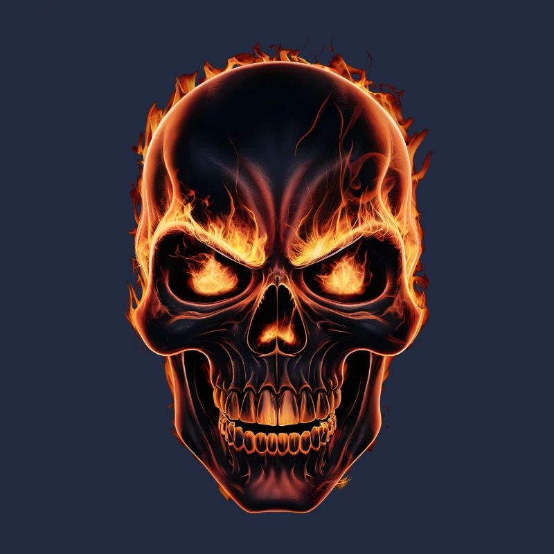 completly burning skull