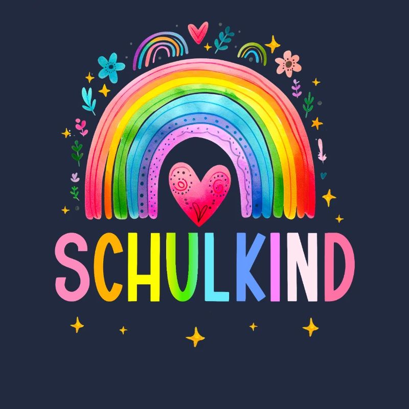 Schulkind 2025 Regenbogen Mädchen Einschulung 2025