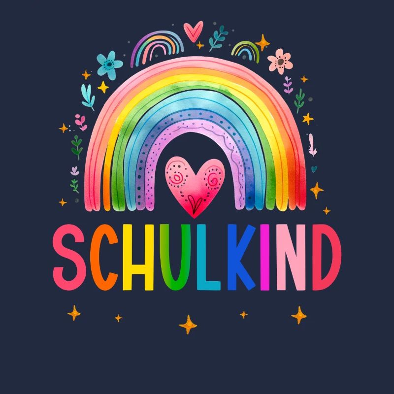Schulkind 2025 Regenbogen Mädchen Einschulung 2025