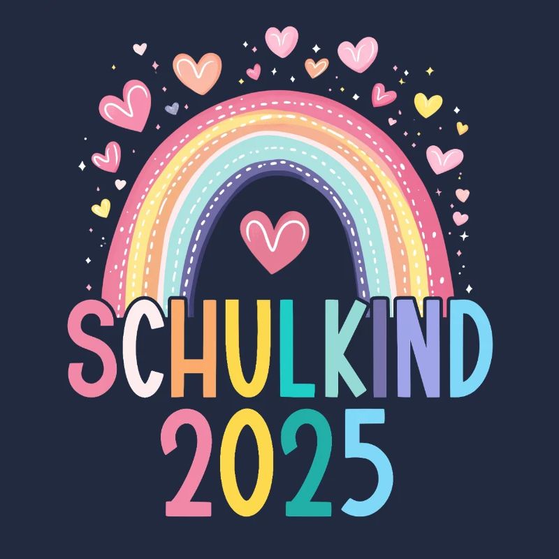 Schulkind 2025 Regenbogen Mädchen Einschulung 2025