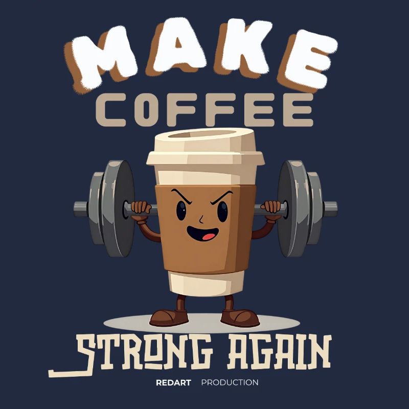 Machen Sie Kaffee wieder stark Cartoon-Design