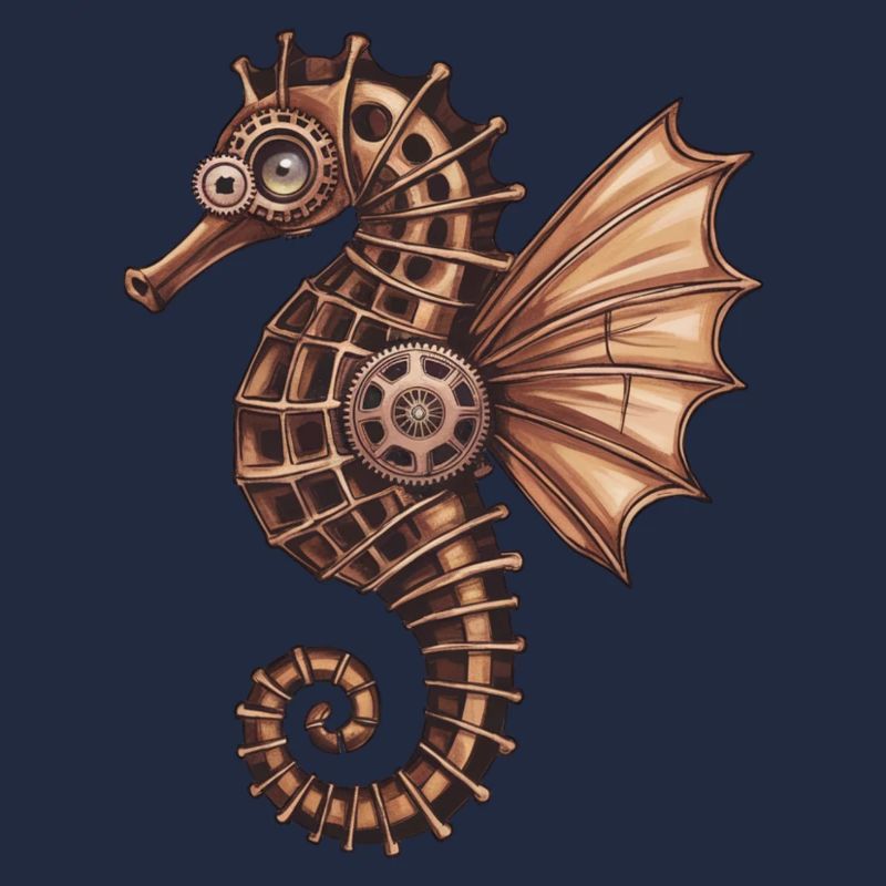 Design complexe d’hippocampe Steampunk