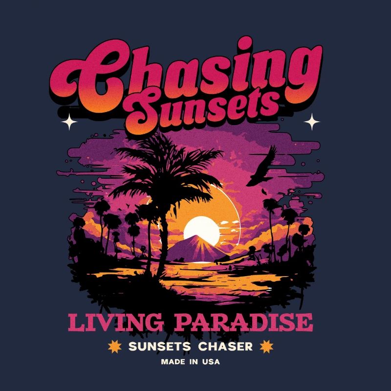 Sunset Paradise Déclaration Rétro