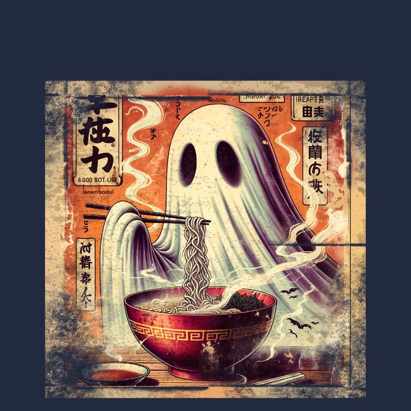 Ramen Ghost Grunge Style d’affiche