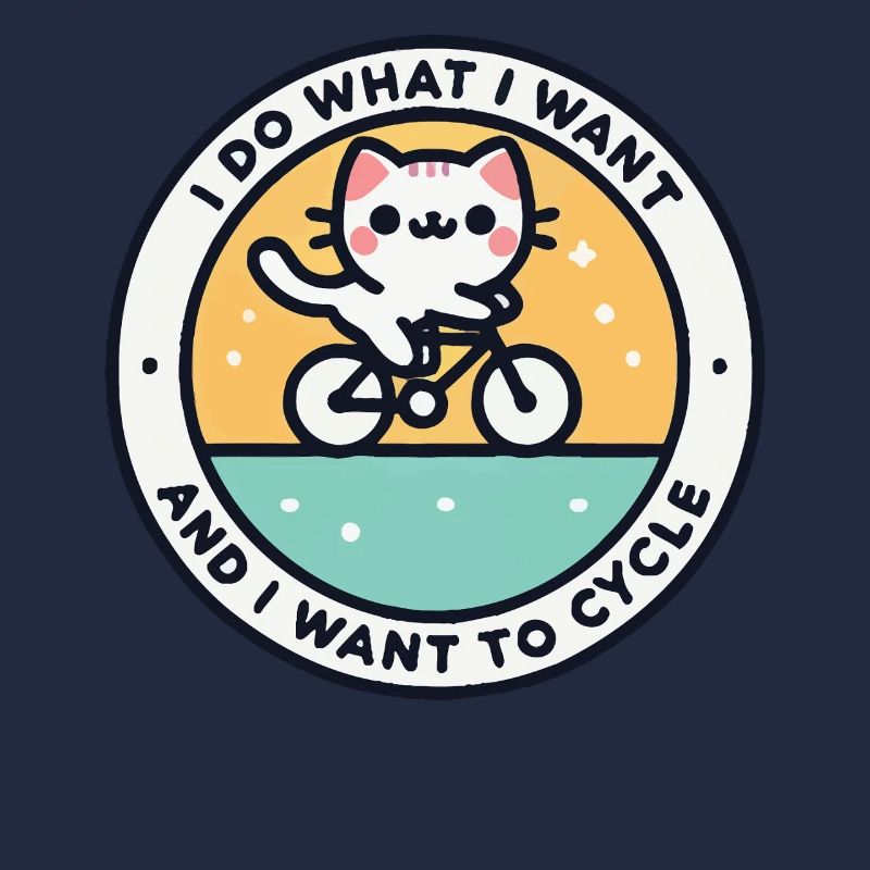 Chat autodéterminé à vélo avec déclaration