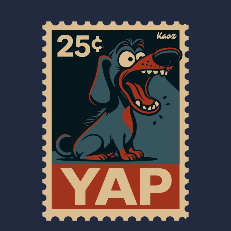 Comic Dackel auf Briefmarke mit Yap