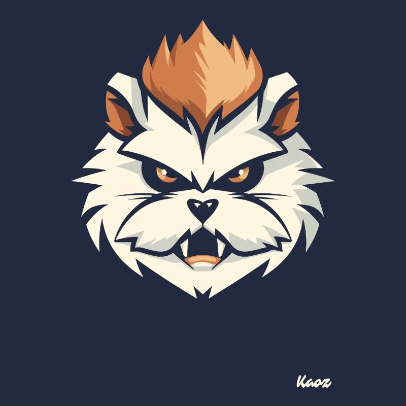 Tête de hamster en colère avec mohawk