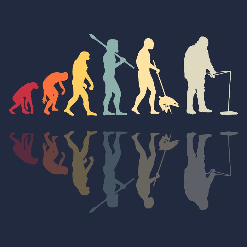 Fischer Menschliche Evolution Vintage Eisfischen