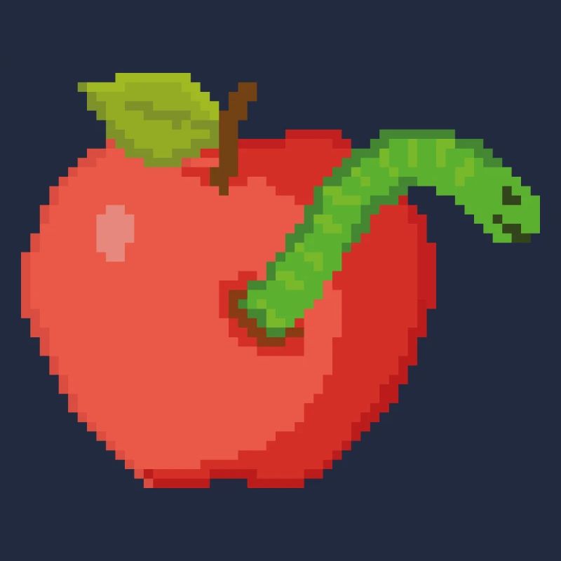 Retro Pixel Da ist der Wurm Dirn