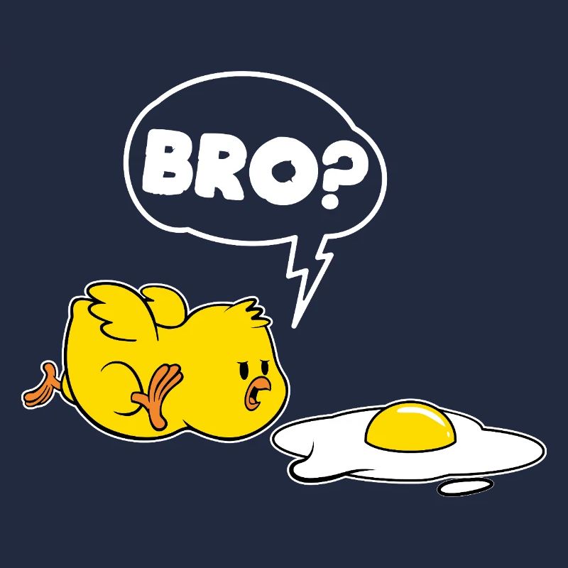Funny chick and eggs