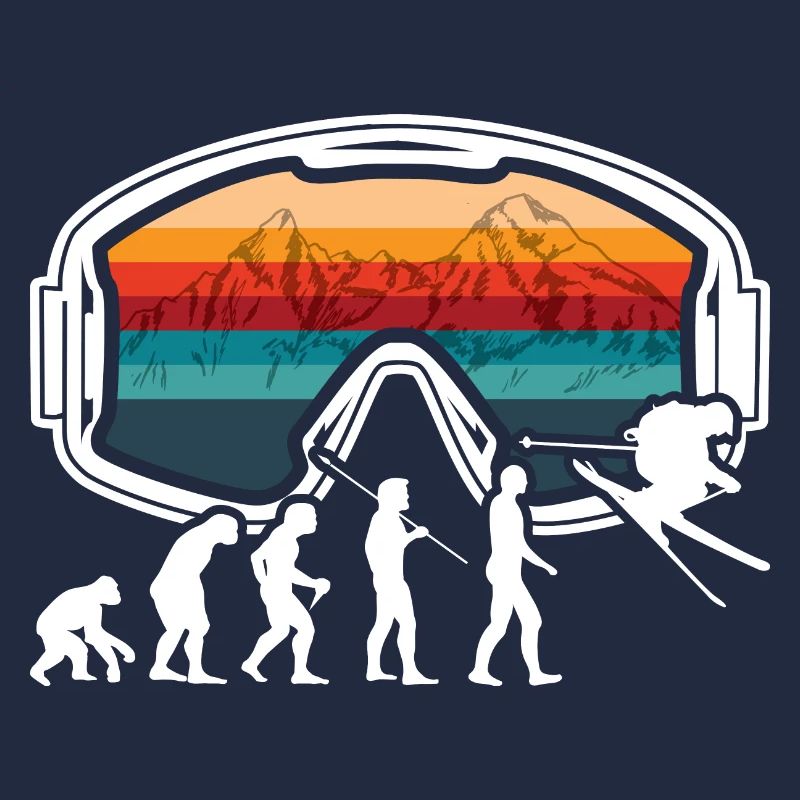 Skiing Evolution Vintag Winter Sport Ski
