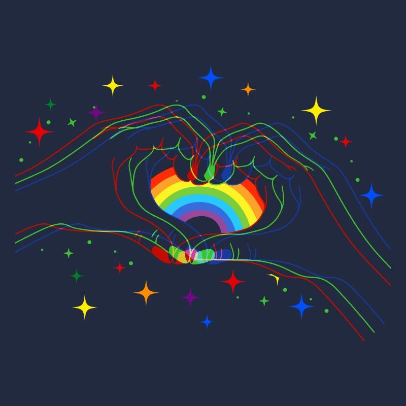 CSD LGBT Hands Shape Rainbow Heart Pride