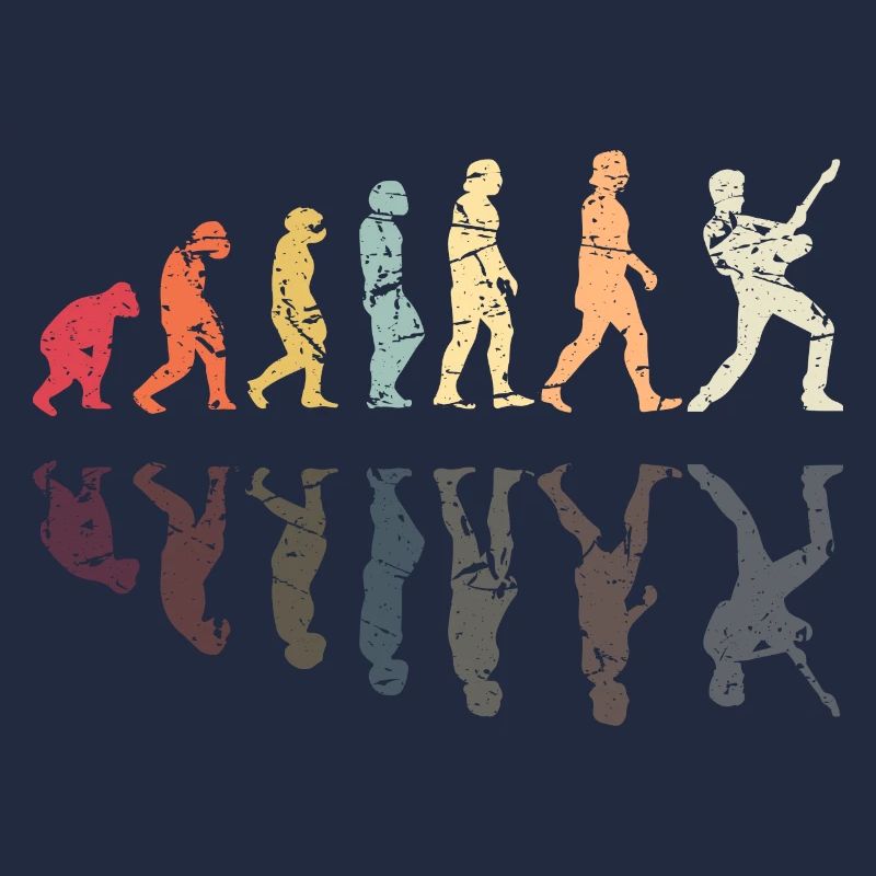 Human Evolution Guitar Band Retro Vintage