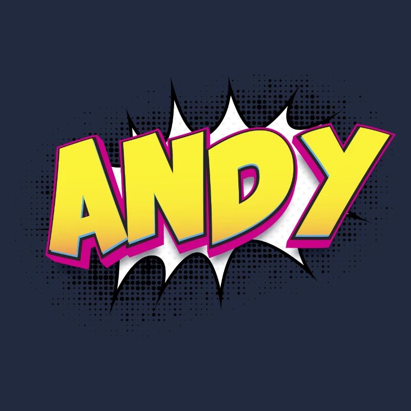 Andy Benutzerdefinierter Name Comic-Stil Pop-Art, Andy