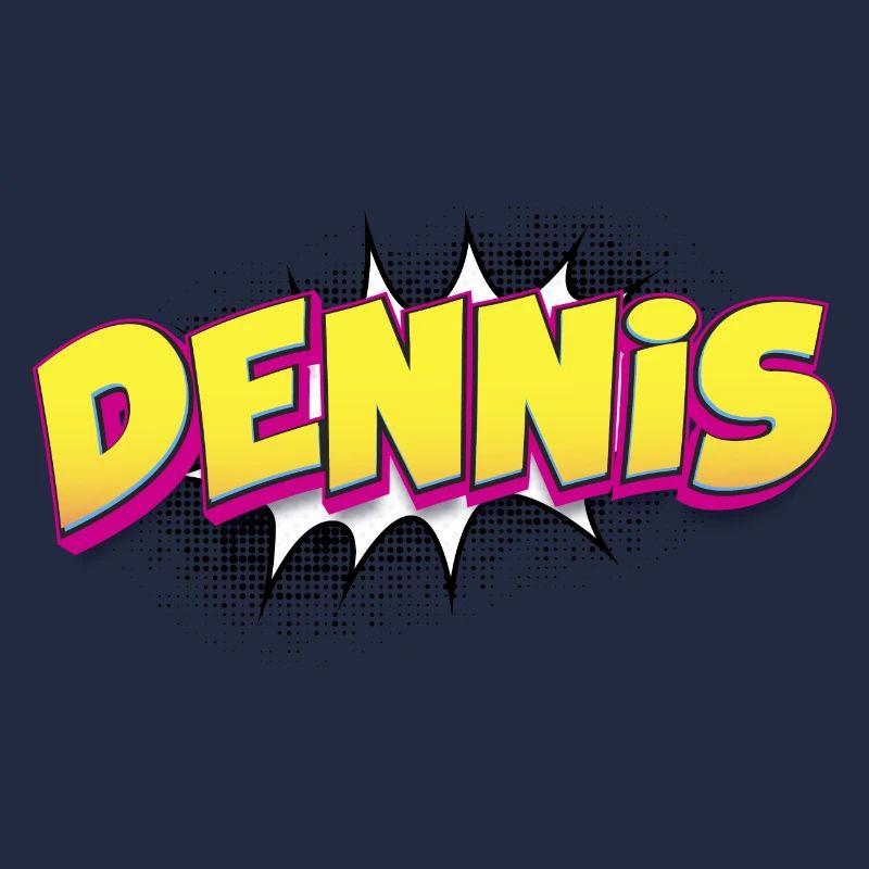 Dennis Benutzerdefinierter Name Comic Book Stil Pop Art,