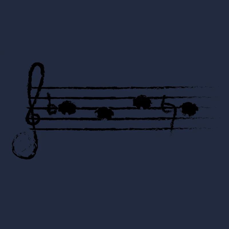BACH als Noten (schwarz)