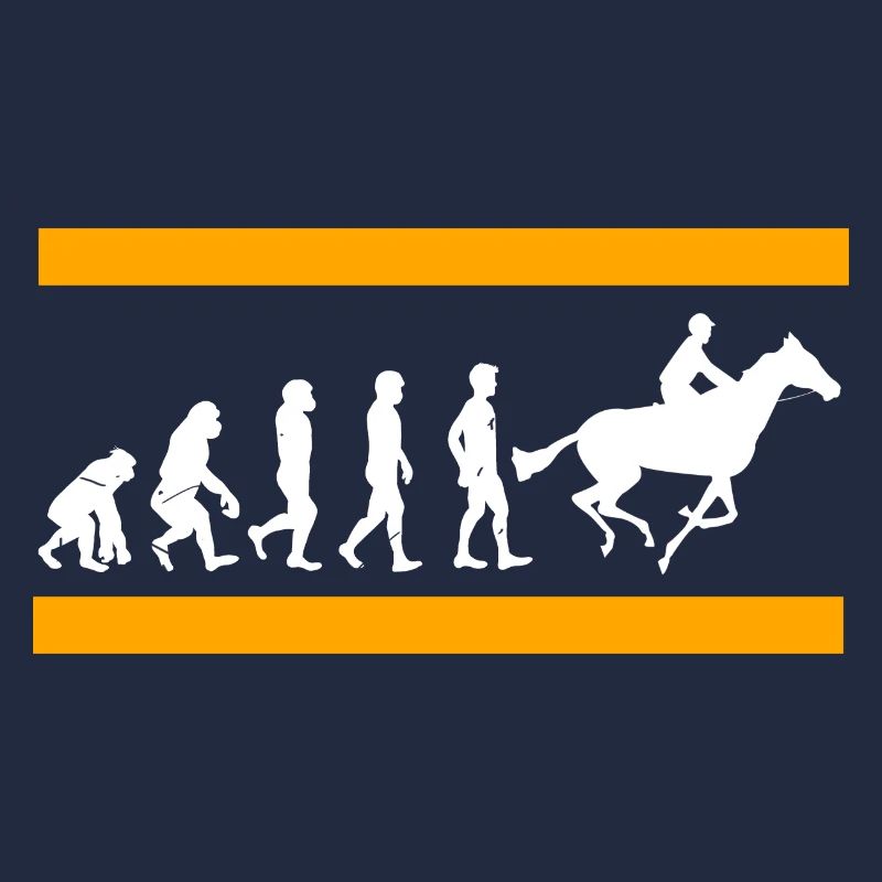 Cool retro evolution d’un coureur de chevaux drôle