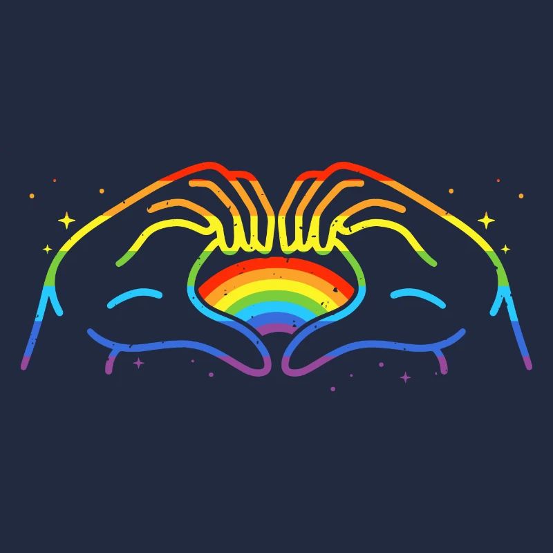 CSD LGBT Hands Shape Rainbow Heart Pride