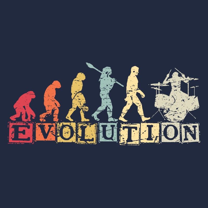 Human Evolution Guitar Band Retro Vintage