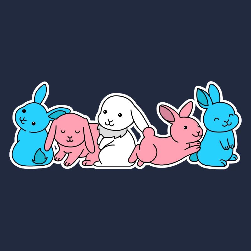 Conception de lapin de drapeau trans pour les personnes trans