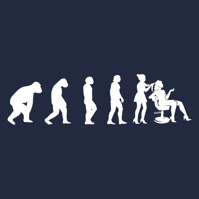 Frisöse Scheren Friseur Evolution Frau Mädchen