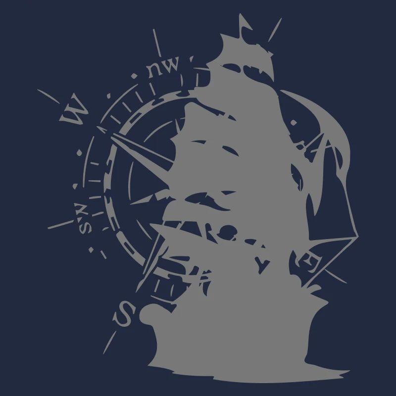 WindRose mit Segelschiff | Freizeimode Bstyled