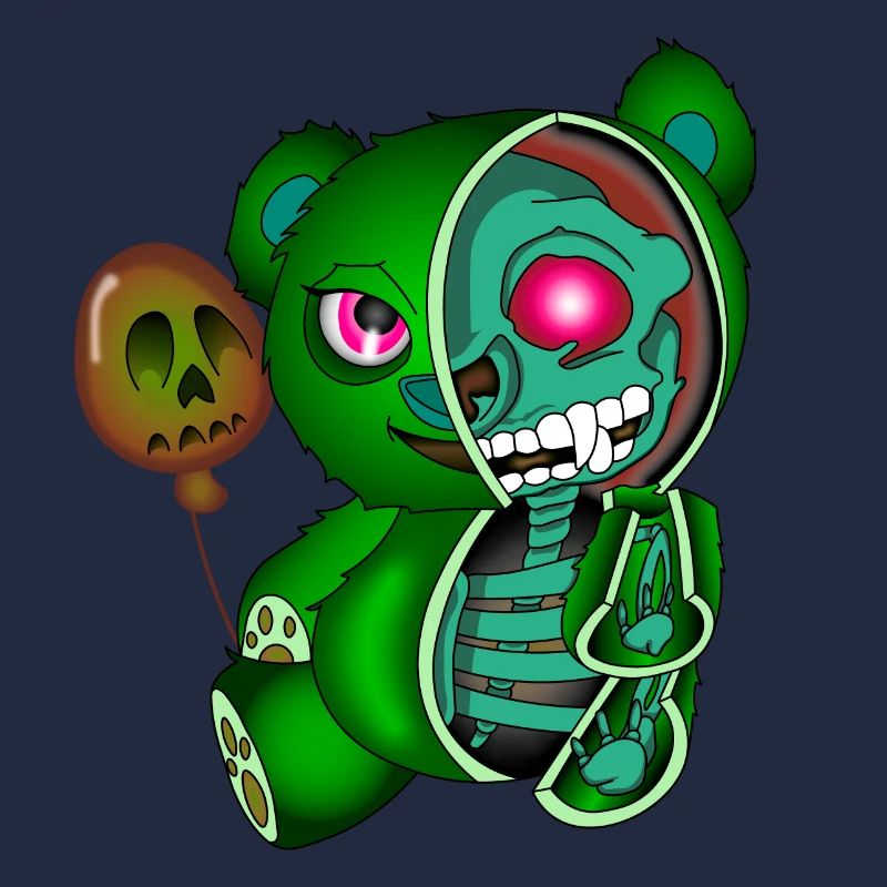 Skull Teddy Bear Skelett Bär Halloweenshirt