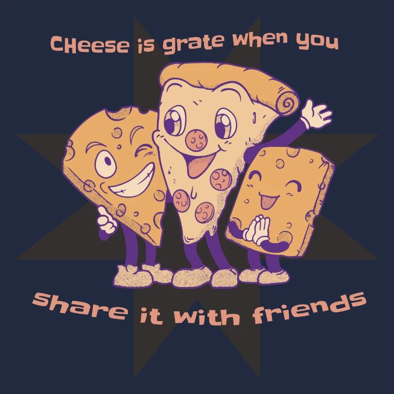 Cheese Is GRATE When You Share It Cheese Pizza