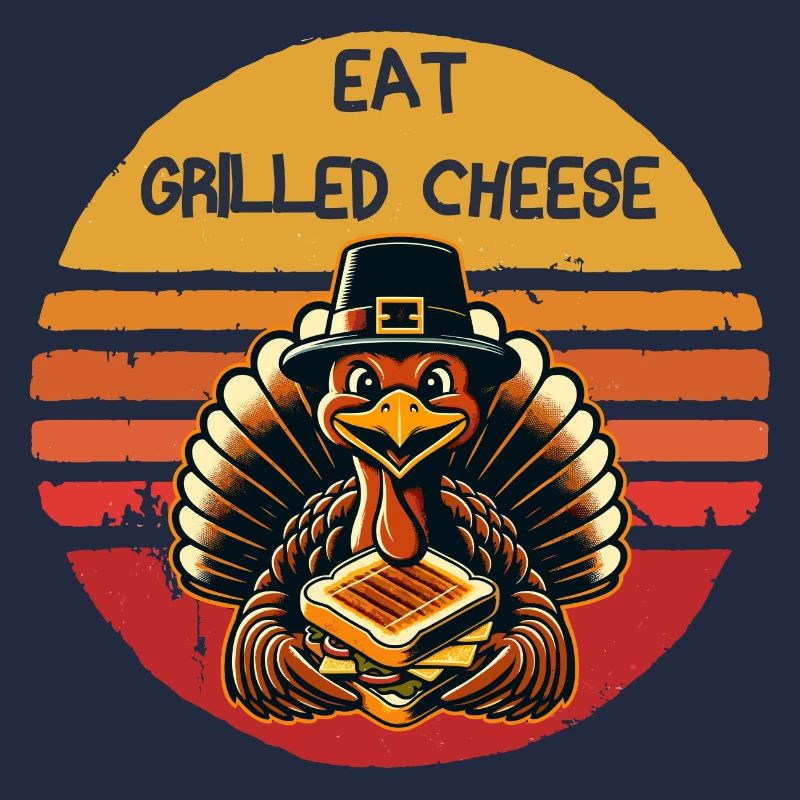 Mangez du fromage grillé Thanksgiving dinde graphique