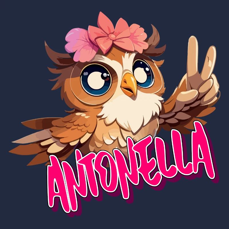 ANTONELLA - Schöner Mädchen Name mit süßer EULE