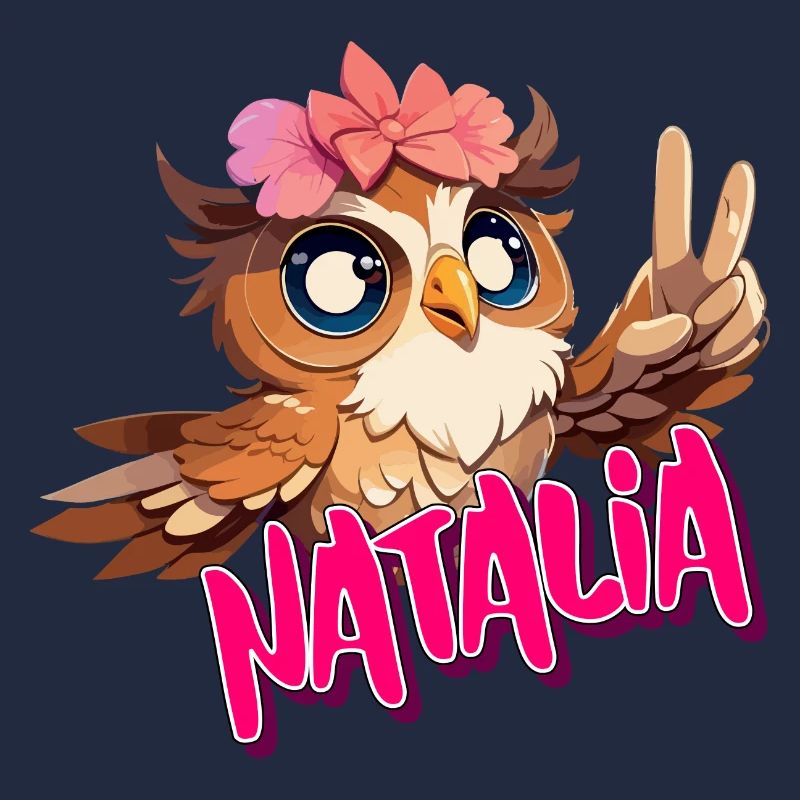 NATALIA - Schöner Mädchen Name mit süßer EULE