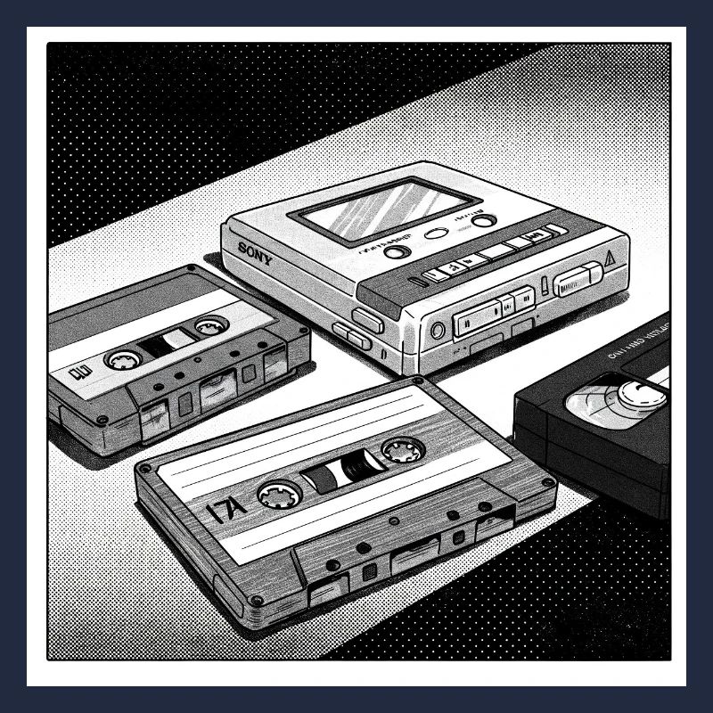 90s cult objects: Comic look for Walkman & Co.