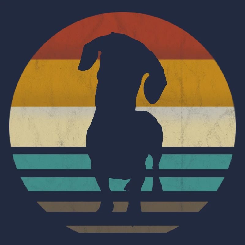 Retro Dackel Dackelhund Hund Silhouette Geschenk