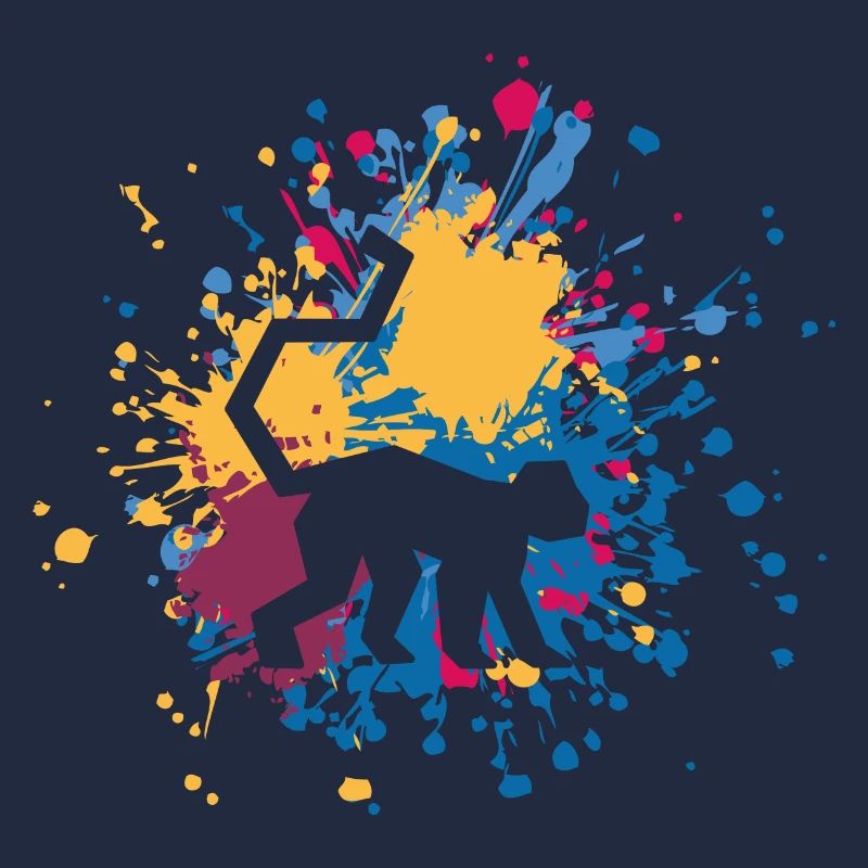 Éclaboussure de couleur de singe