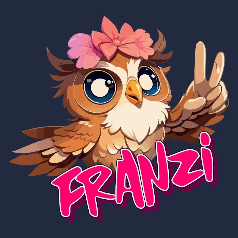 FRANZI - Schöner Mädchen Name mit süßer EULE