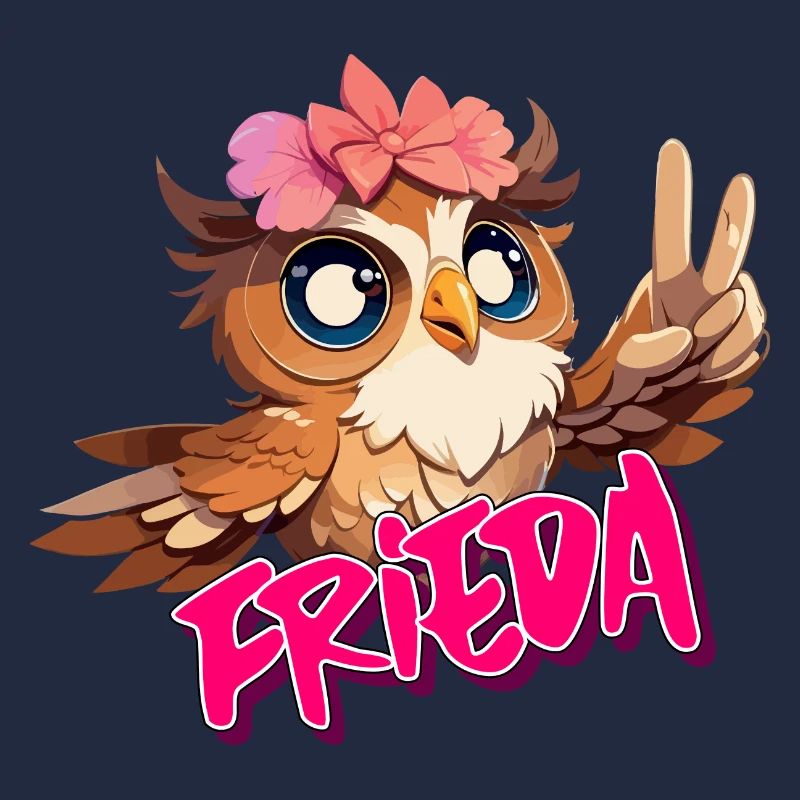 FRIEDA - Schöner Mädchen Name mit süßer EULE