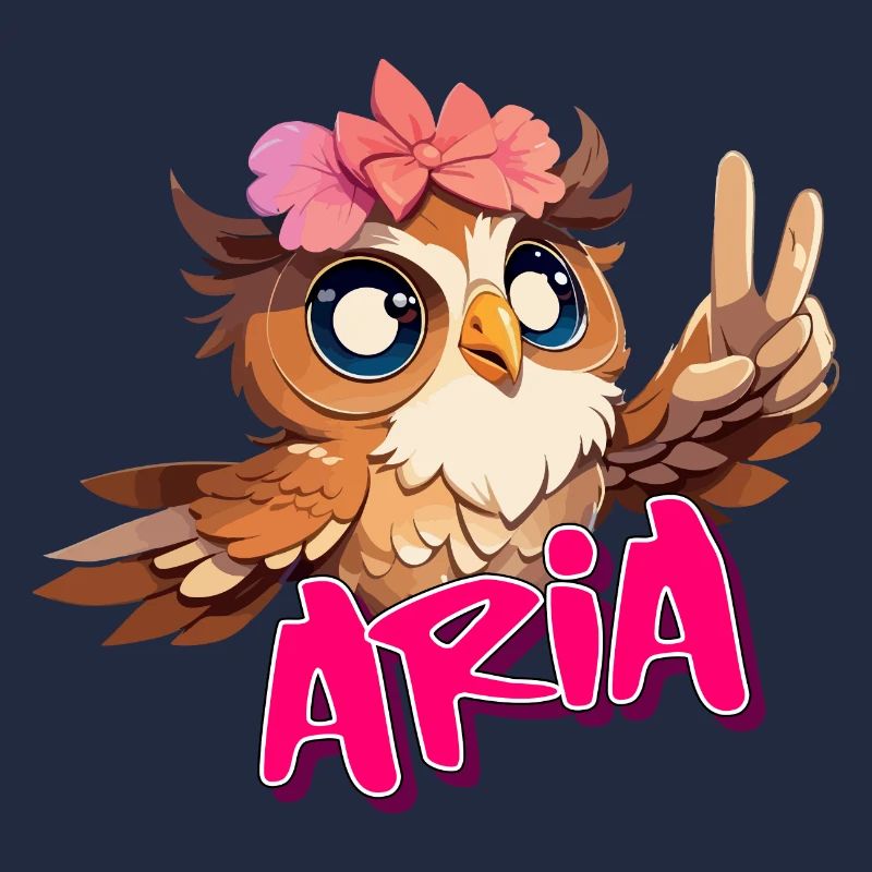 ARIA - Schöner Mädchen Name mit süßer EULE