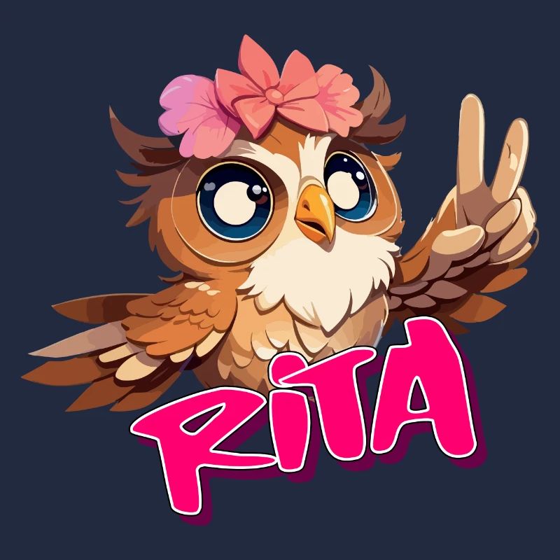 RITA - Schöner Mädchen Name mit süßer EULE