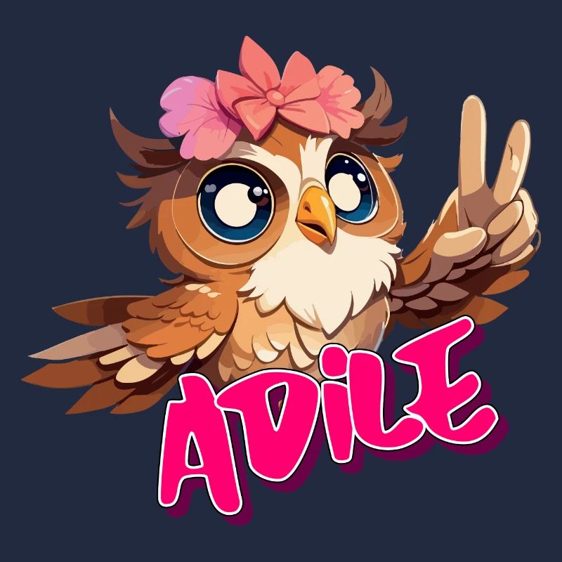 ADILE - Schöner Mädchen Name mit süßer EULE