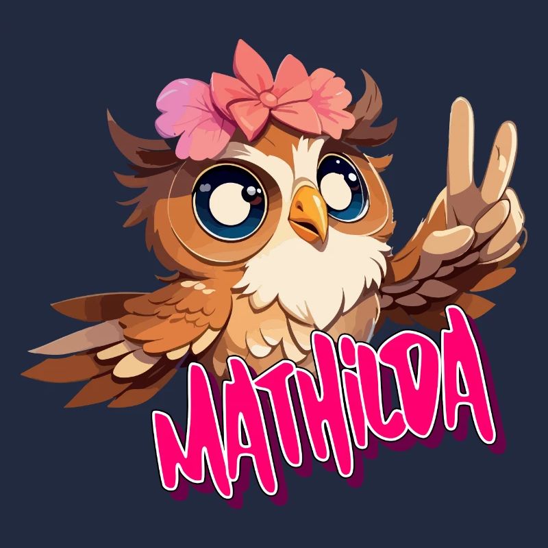 MATHILDA - Schöner Mädchen Name mit süßer EULE