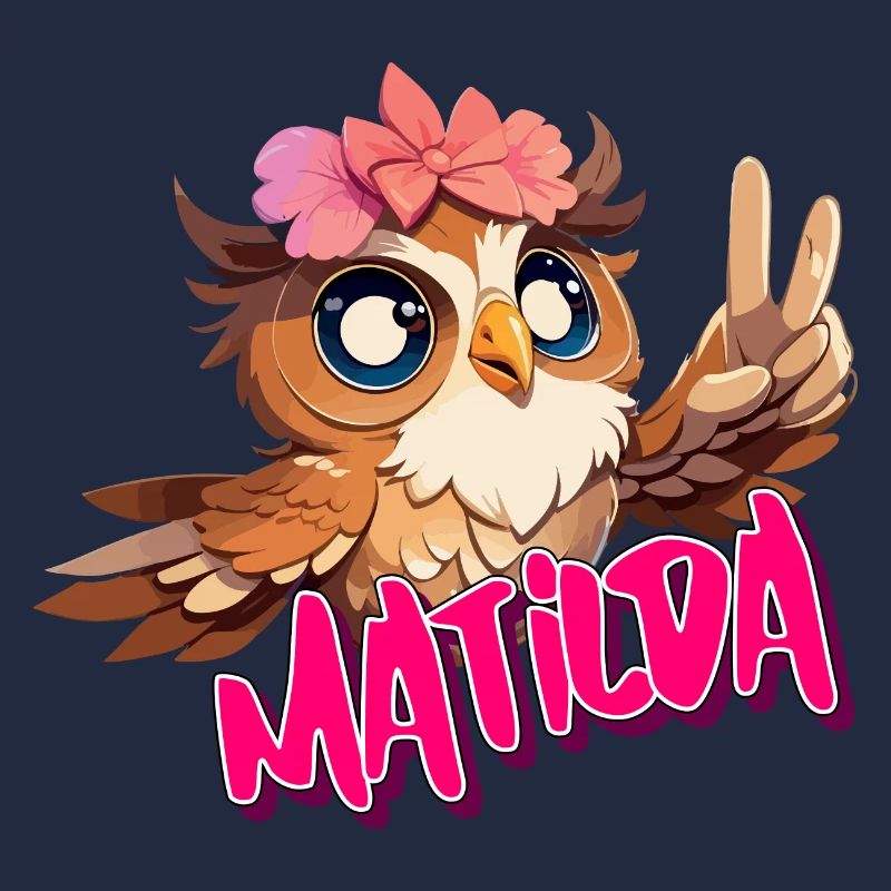 MATILDA - Schöner Mädchen Name mit süßer EULE
