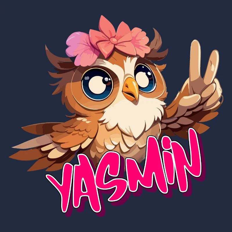 YASMIN - Schöner Mädchen Name mit süßer EULE