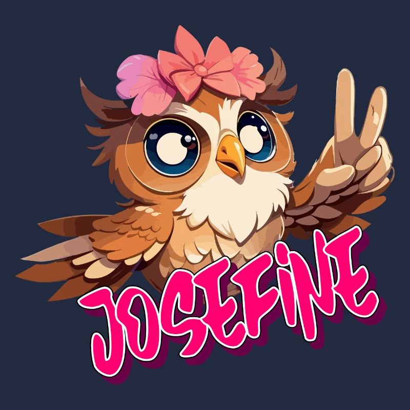 JOSEFINE - Schöner Mädchen Name mit süßer EULE