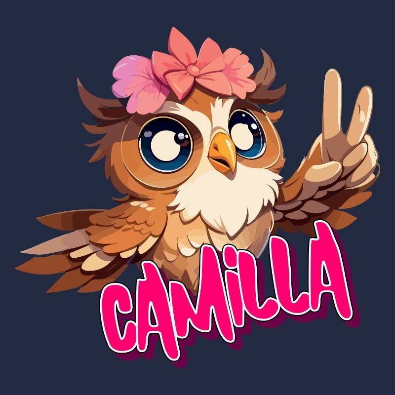 CAMILLA - Schöner Mädchen Name mit süßer EULE