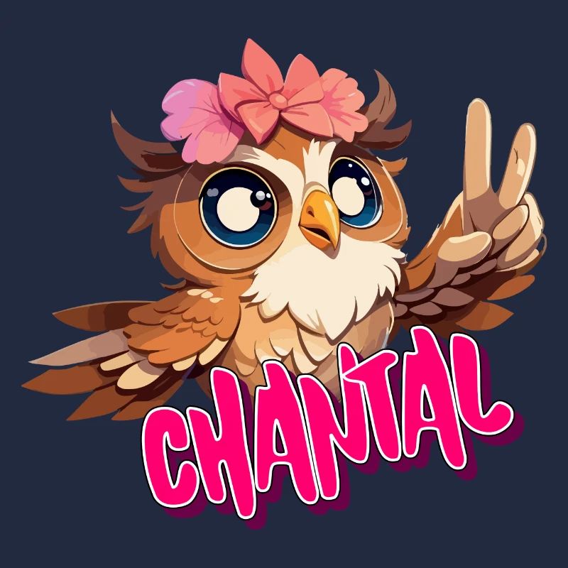 CHANTAL - Schöner Mädchen Name mit süßer EULE